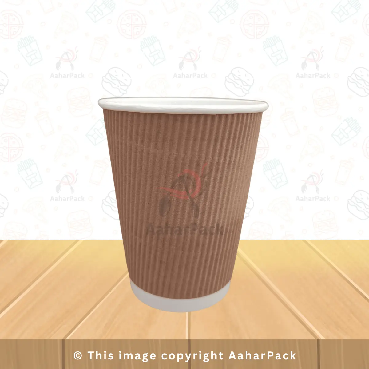 300 ML (10oz) Ripple Wall Kraft Paper Cups – Insulated Disposable Hot Cups | Pack of 500